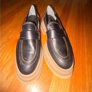 Robert Clergerie Black Loafers with Tan Sole